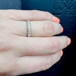 Slim Sparkling Diamond White Gold Wedding Band