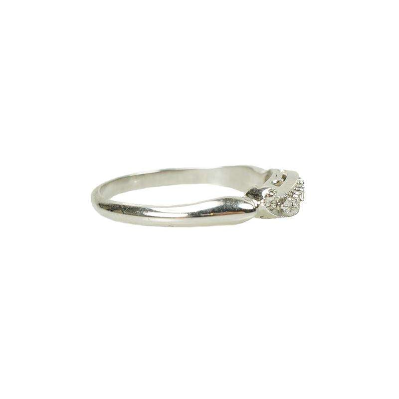 Pretty Vintage Mid Century White Gold Diamond Band