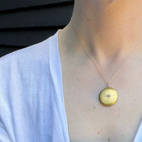 Starburst Set Diamond Antique Gold Locket