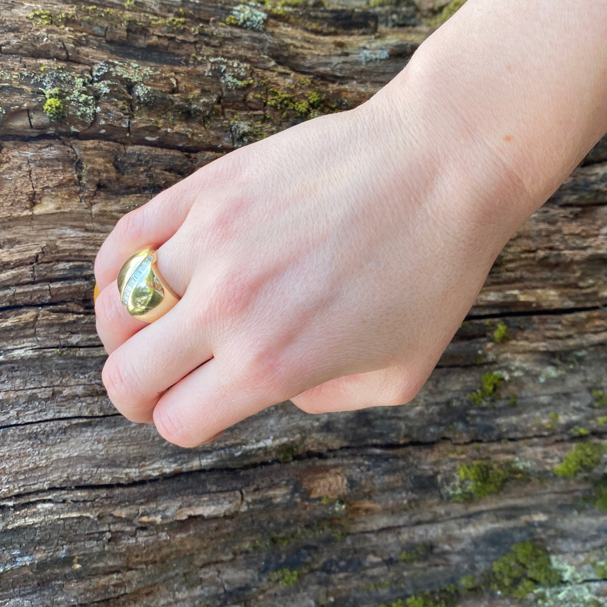 Bright Gold & Baguette Statement Ring