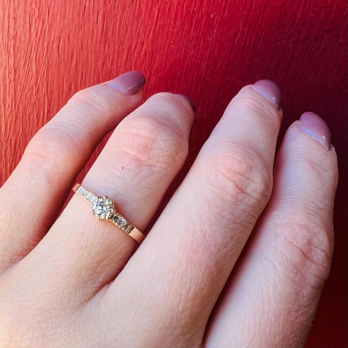 Charming Old Euro Diamond Engagement Ring by 720