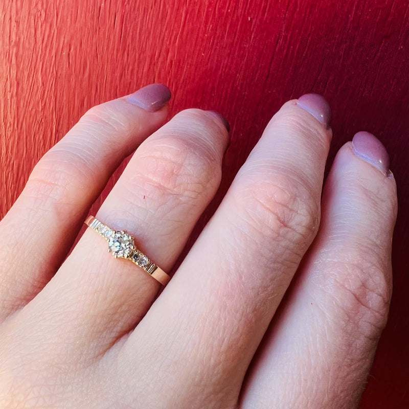Charming Old Euro Diamond Engagement Ring by 720