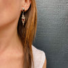 Garnet 1980's Modernist Earrings in Silver