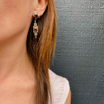 Garnet 1980's Modernist Earrings in Silver