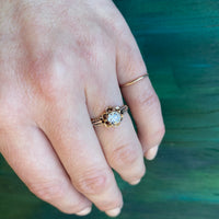 Dazzling Old Mine Cut Diamond Buttercup Ring