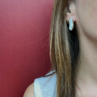 Silver Encased Baroque Pearl Studs