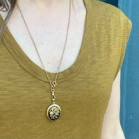 Enameled & Engraved Victorian Pearl-Set Gold Locket