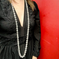 Superb Long Crystal Flapper Bead Necklace