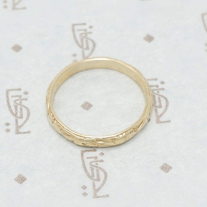 The Softly Engraved Yellow Gold Band