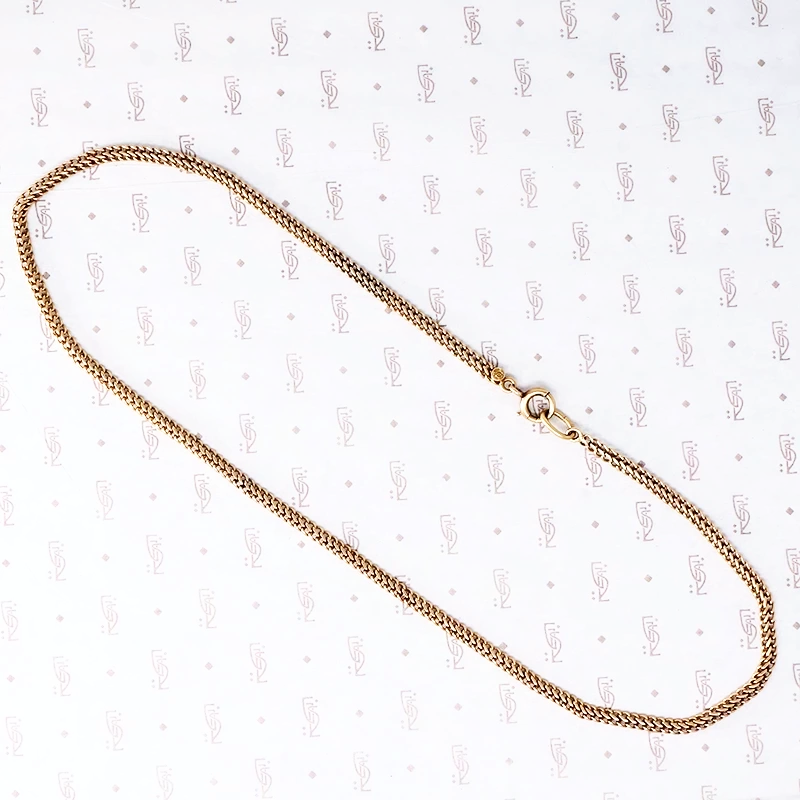 antique flat curb chain in 14k gold 20.5" long