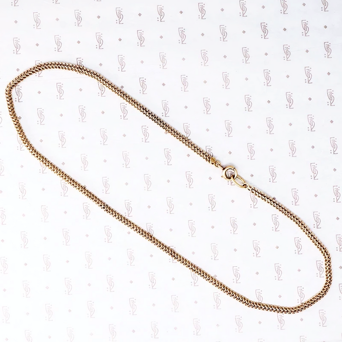 antique flat curb chain in 14k gold 20.5" long