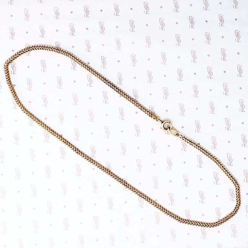antique flat curb chain in 14k gold 20.5" long