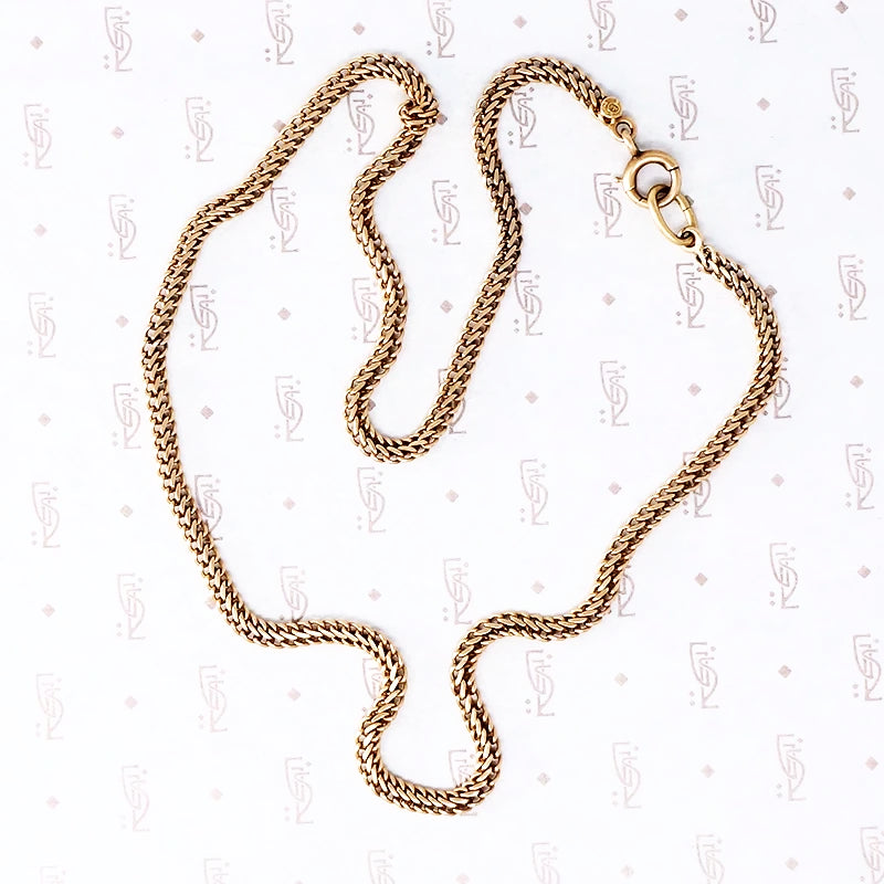 antique flat curb chain in 14k gold 20.5" long