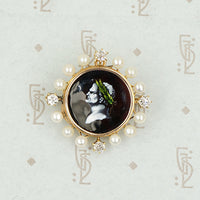 Enamel Portrait of Titus Brooch