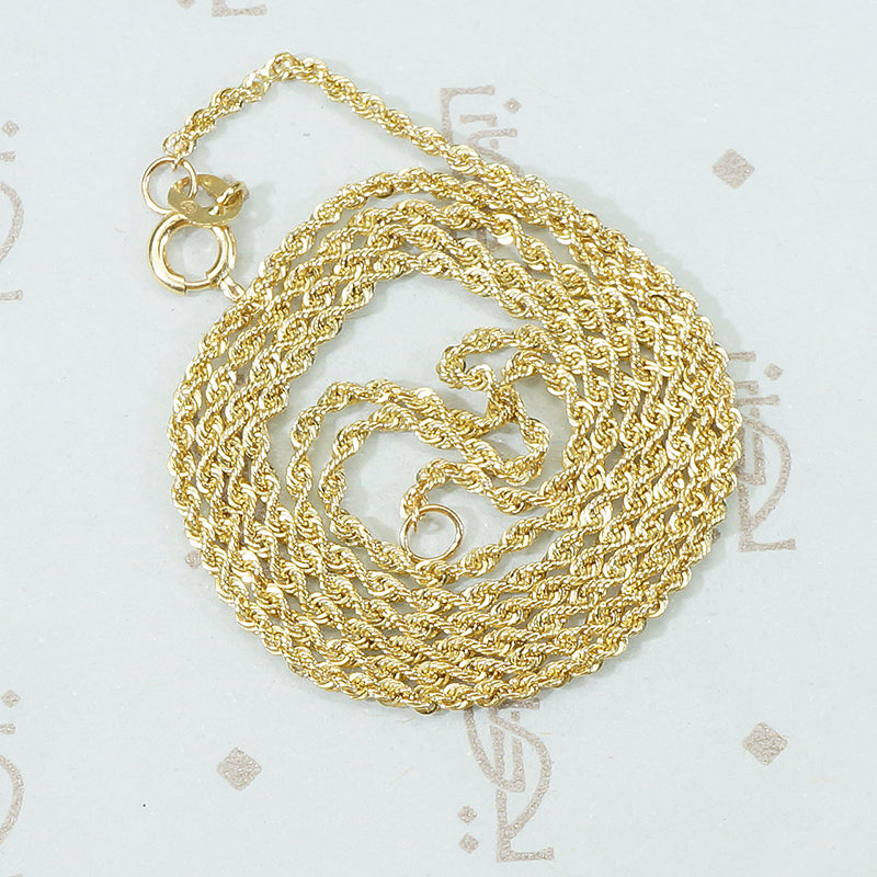 recycled 14k gold twisted rope chain