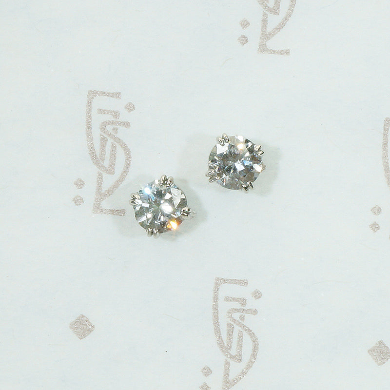 .67tcw 14k white gold diamond studs vintage