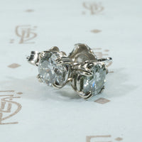 14k White Gold Vintage Diamond Studs