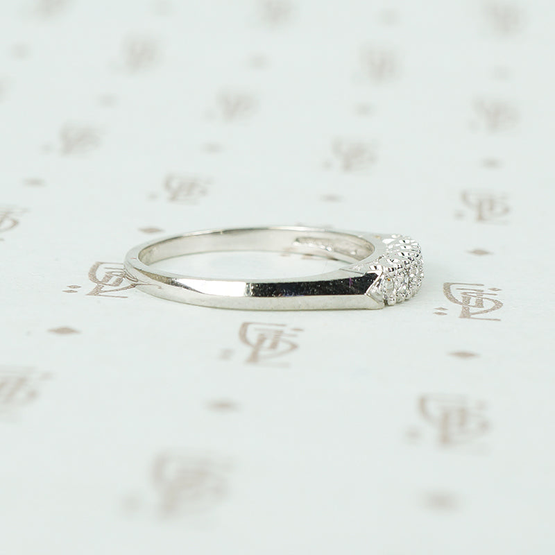 Crisp Classic 1940's White Gold Diamond Band