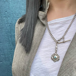 English 1917 Silver Married Curb Chain Necklace