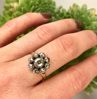 Georgian Old Mine Cut Diamond Cluster Ring