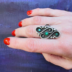 Unusual & Attractive Sterling Ring with Turquoise