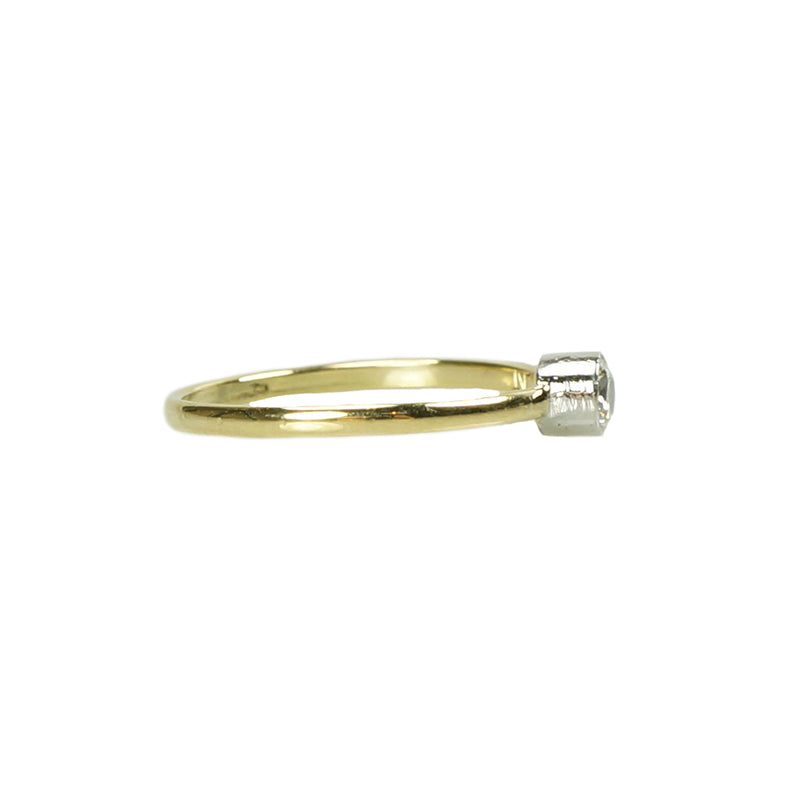 Orbit Solitaire 18k Yellow Gold and Platinum - Gem Set Love