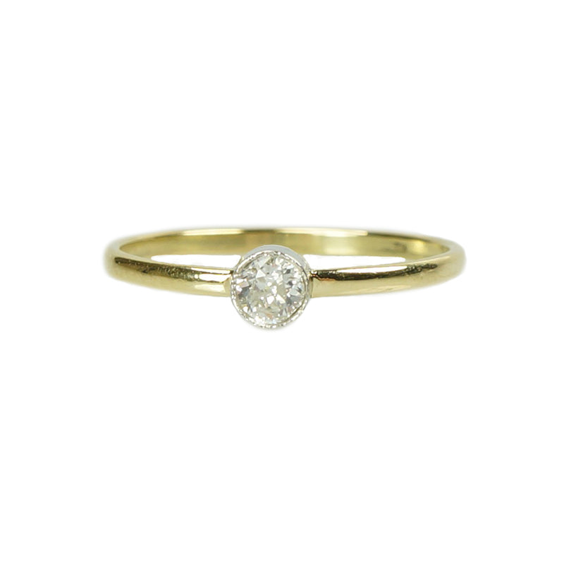 Orbit Solitaire 18k Yellow Gold and Platinum - Gem Set Love