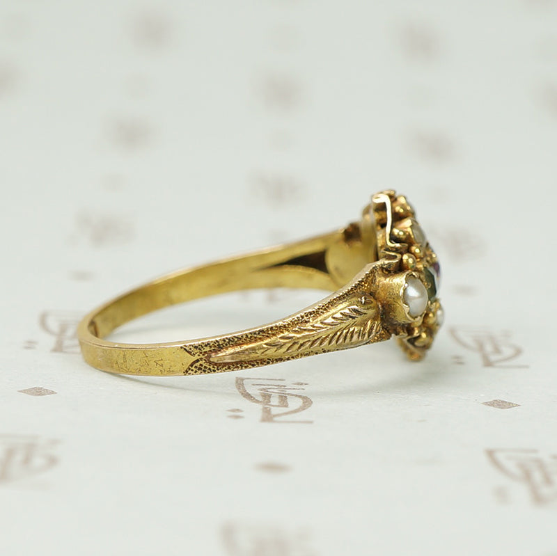 Pristine 15ct Gem Set Ring c1872