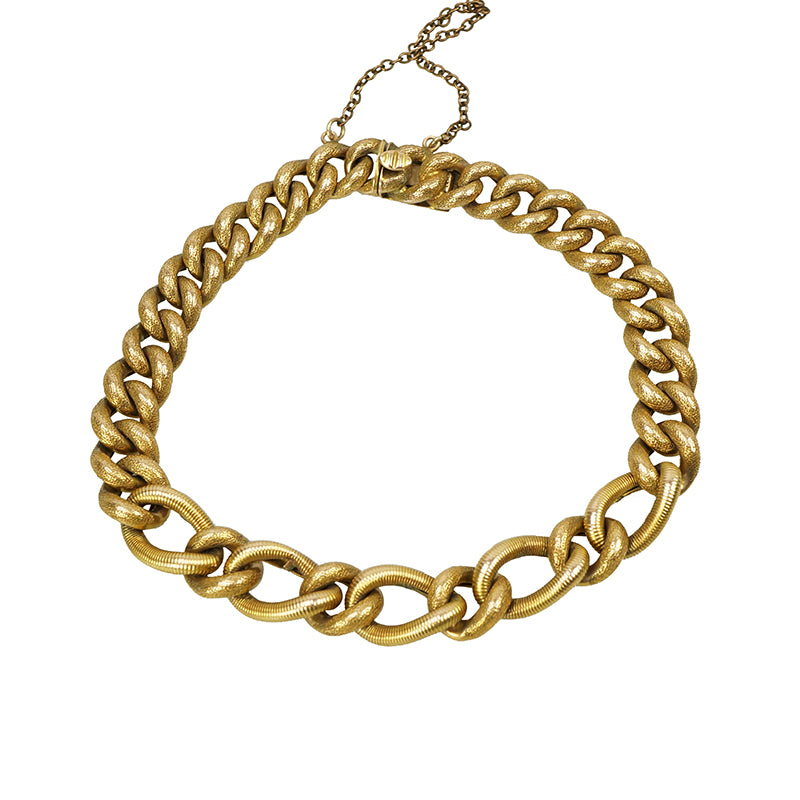 Timeless Gold Curb Link Bracelet Elevated Design - Gem Set Love