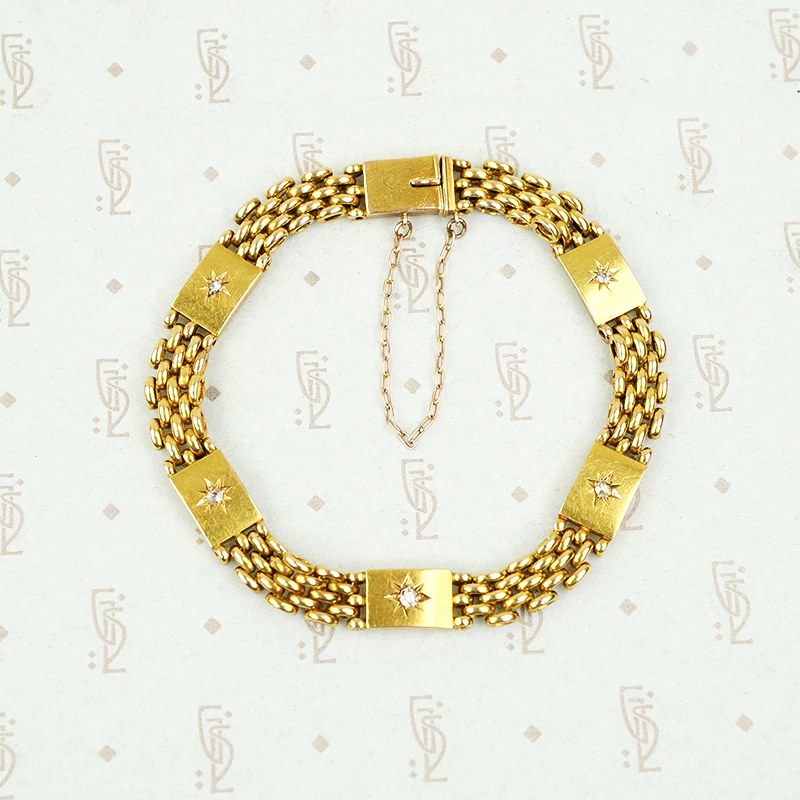 Luxurious 15ct Gold and OMC Diamond Bracelet