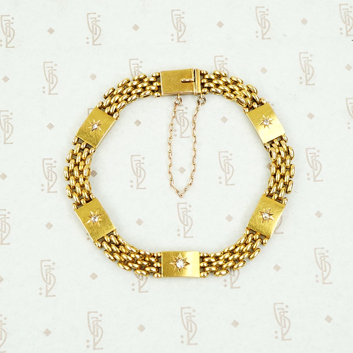 Luxurious 15ct Gold and OMC Diamond Bracelet