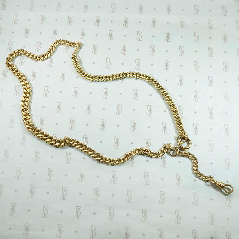 Married Curb Chains Hook and Bolt Ring Necklace by AI