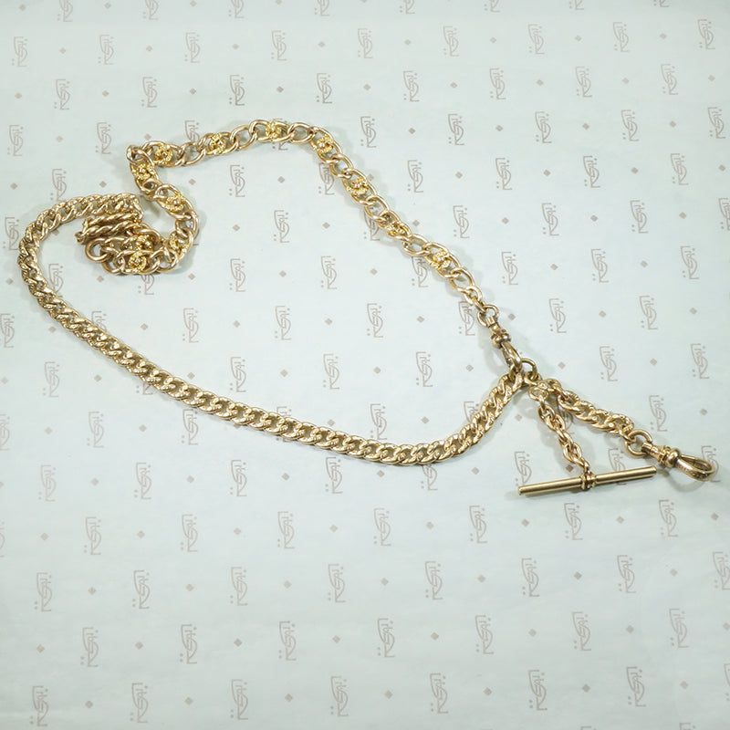 Fancy Curb Link T-Bar and Hook Necklace by AI
