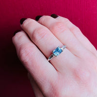 Cushion Cut Sapphire in Platinum Engagement Ring