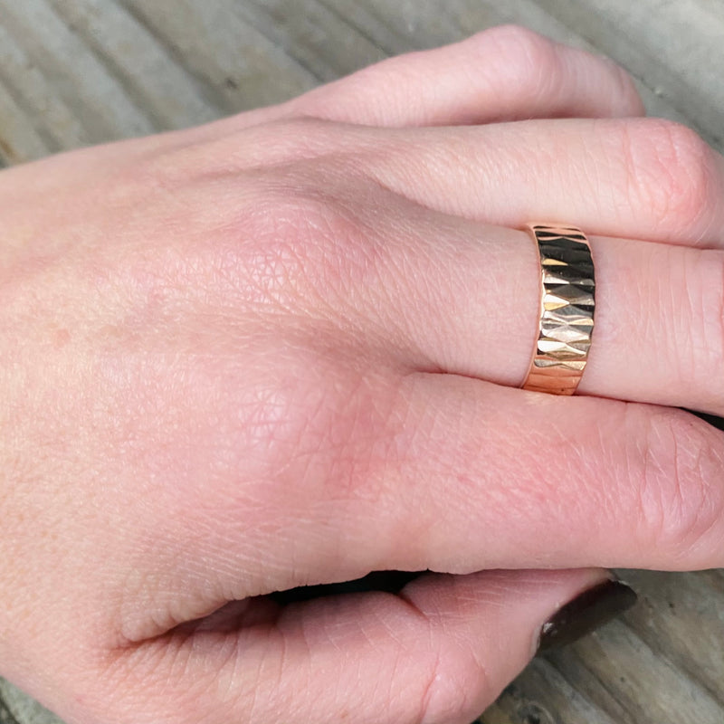 Mid Mod 1960's Geometric Rose Gold Band