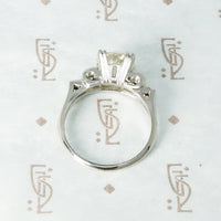 side view of 1.71 oec platinum and diamond engagement ring