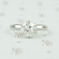 old euro 1.77 ct diamond solitaire in platinum