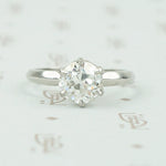 old euro 1.77 ct diamond solitaire in platinum
