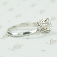 side view old euro 1.77 ct diamond solitaire in platinum