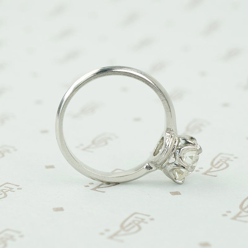 alternate view old euro 1.77 ct diamond solitaire in platinum