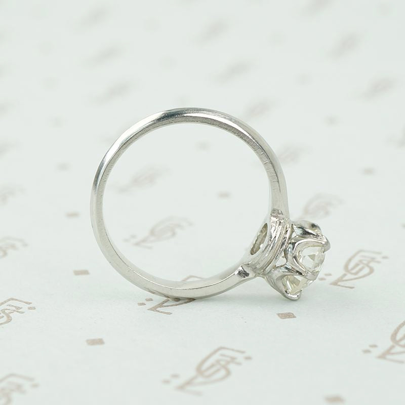 alternate view old euro 1.77 ct diamond solitaire in platinum