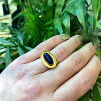 Lapis Cabochon Yellow Gold Ring