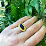 Lapis Cabochon Yellow Gold Ring