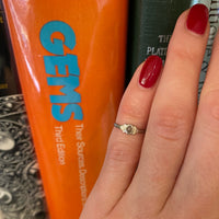 Tiny White Gold Pearl Ring