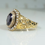 Georgian Golden Flowers and Amethyst Ring