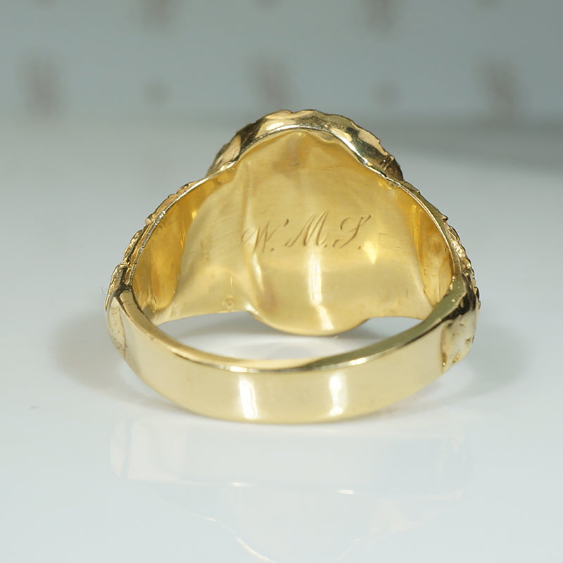 Georgian Golden Flowers and Amethyst Ring