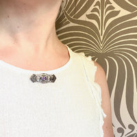 Siberian Amethyst Arts & Crafts Brooch in Silver