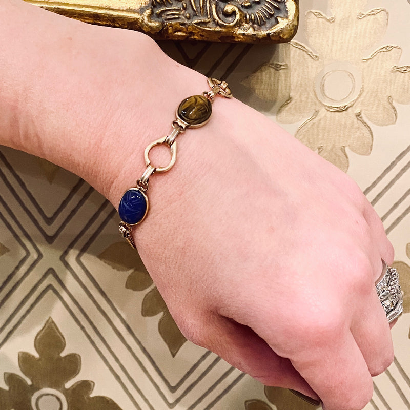 Vintage Stone Scarab Bracelet