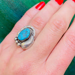 Highly Detailed Navajo Turquoise & Sterling Ring