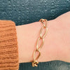 Gorgeous Curvy Curb Chain Gold Bracelet by AI